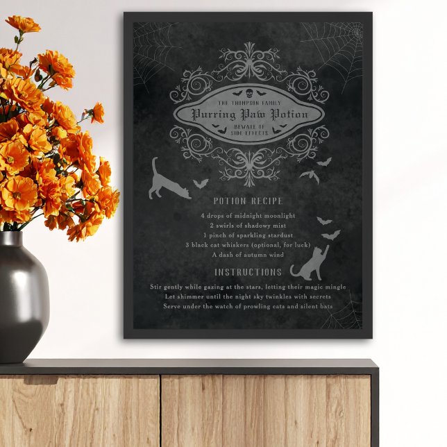 Funny Cat and Bats Tränke Rezept Spielerisches Hal Poster (Von Creator hochgeladen)