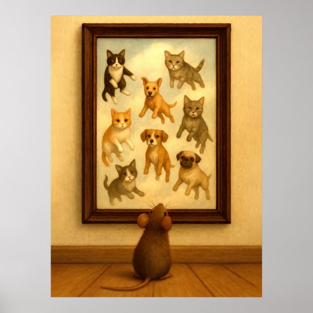 Funny Cat and Dog Wall Art Poster (Vorne)