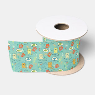 Funny Cat and Fish Satinband