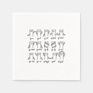Funny Cat and Mathe, Cat and Algebra Lover, Funny  Serviette