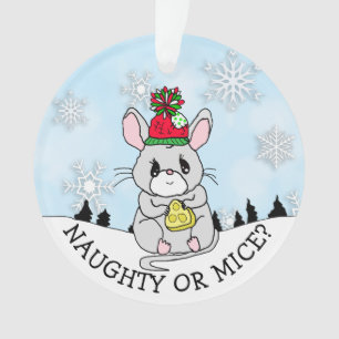 Funny Cat and Mouse Christmas Ornament