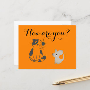 Funny Cat and Mouse Postcard - Spielerisches Pet-D Postkarte