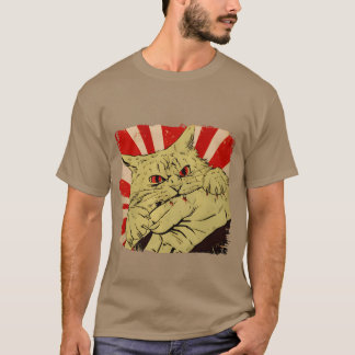 Funny Cat Angry Kitty japanische Anime Cat Bite Ca T-Shirt