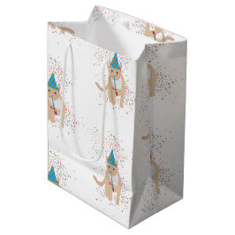 Funny Cat Animals mit Party Mittlere Geschenktüte
