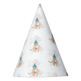 Funny Cat Animals mit Party Partyhütchen