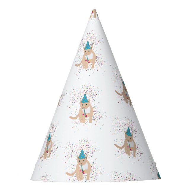 Funny Cat Animals mit Party Partyhütchen (Vorderseite)