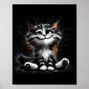 Funny Cat Art Print Poster