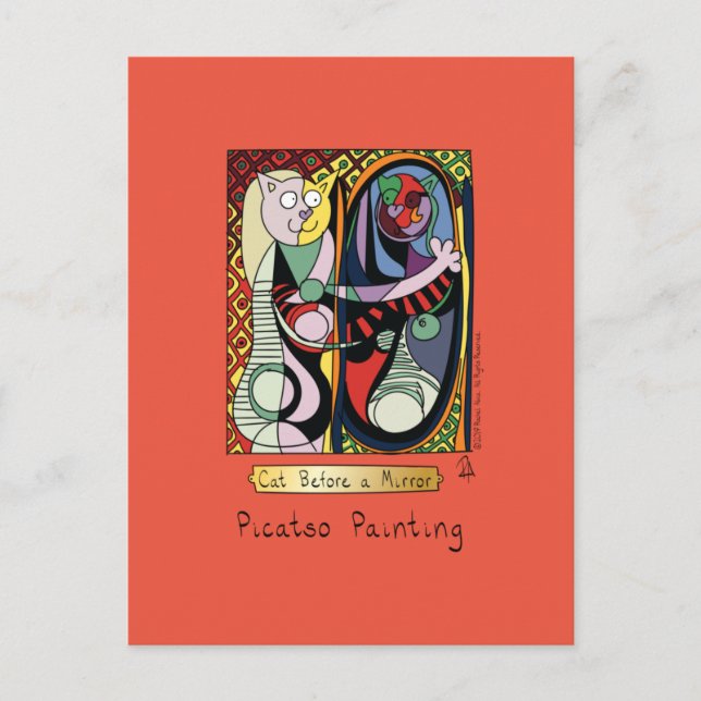 Funny Cat Artist Postkarte (Vorderseite)