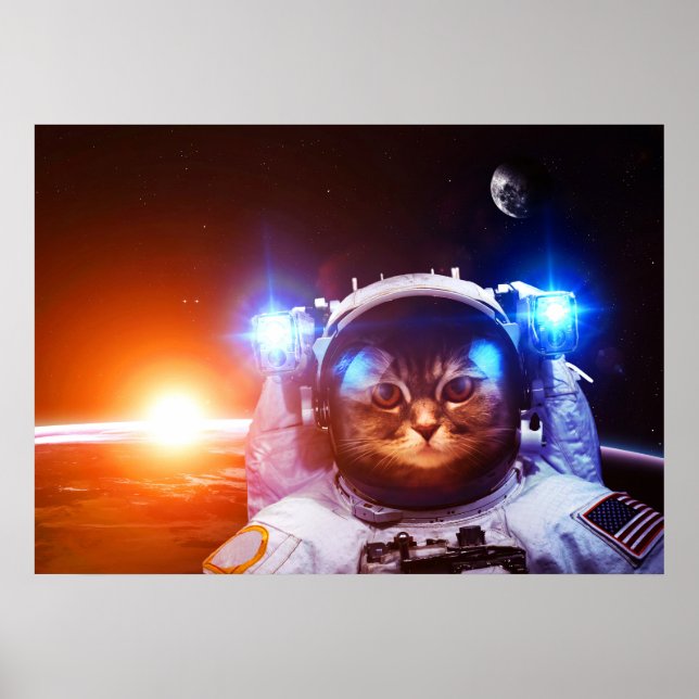 Funny Cat Astronaut Poster (Vorne)
