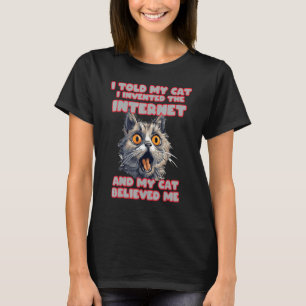 Funny Cat-Ausdruck für Internet-Memberliebhaber un T-Shirt