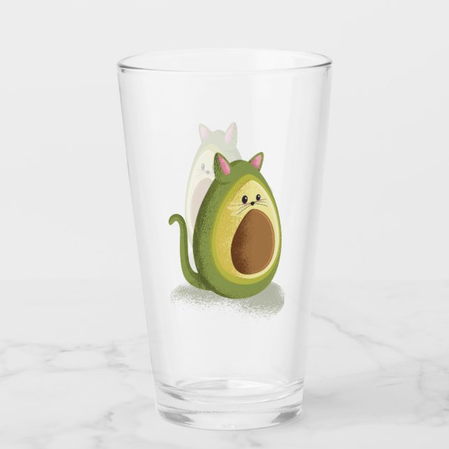 Funny Cat Avocado Niedlich Teen Graphic Trendy Ges Glas (Vorderseite)
