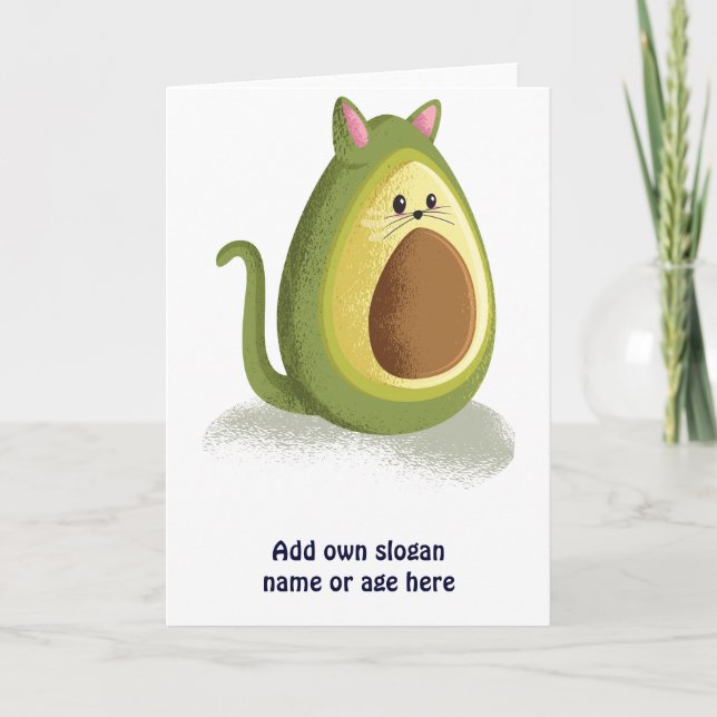 Funny Cat Avocado Niedlich Teen Graphic Trendy Ges Karte (Vorderseite)