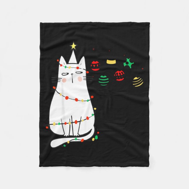 Funny Cat Ball Buster Christmas Humor  Fleecedecke (Vorderseite)