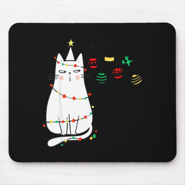 Funny Cat Ball Buster Christmas Humor  Mousepad (Vorne)