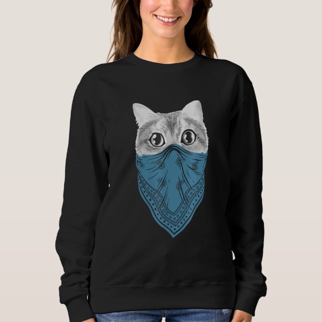 Funny Cat Bandana Sweatshirt (Vorderseite)