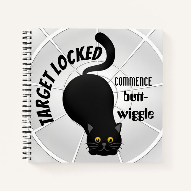 Funny Cat bereit zum Pointieren Notizbuch (Vorderseite)