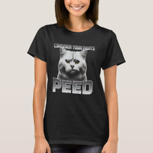 Funny Cat betrachten Ihre Pants Peed Albern Meme M T-Shirt