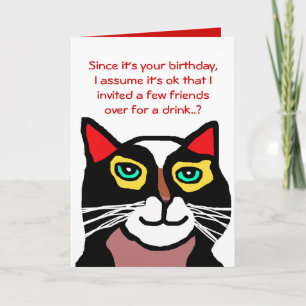 Funny Cat Birthday Card Geschenk Einladung
