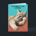 Funny Cat Birthday Card Karte<br><div class="desc">Die lustige Katze Geburtstagskarte ist perfekt für jeden Katzenliebhaber. Diese Karte ist mit Ihrer persönlichen Nachricht anpassbar.</div>