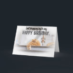 Funny Cat Birthday Grußkarte Karte<br><div class="desc">Funny fluffy Cat Birthday greeting Card for the cat lovers in your life. This cute greeting card is a perfekt way to wish Happy Birthday to a friend,  co-worker,  family member or a special someone.</div>