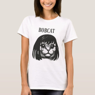 Funny Cat Bob Frisur Bobcat Humous Cats Cat L T-Shirt