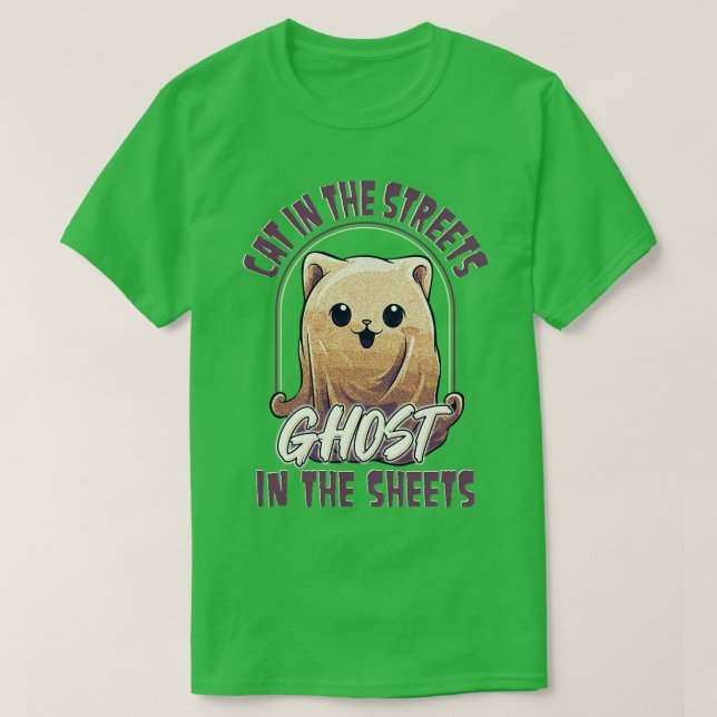 Funny Cat Boop Pun Ghost Grafik Männer Kinder Frau T-Shirt (Design vorne)