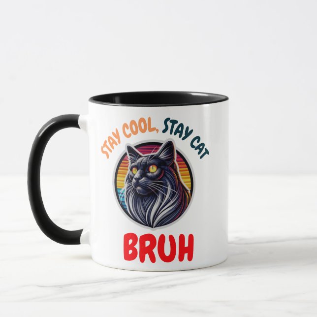 Funny Cat Bruh Cool Cat Vibes Bruh Tasse (Links)