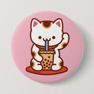Funny Cat - Button - MANEKI-NEKO BOBA KIT-TEA