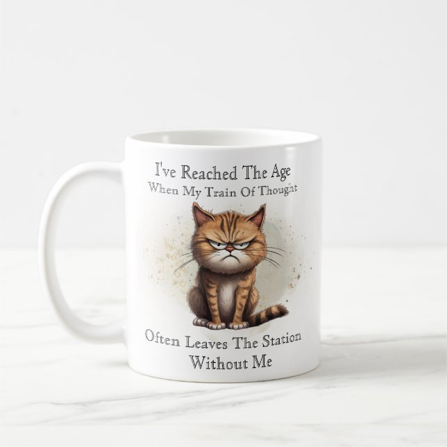 Funny Cat Cartoon, den ich erreicht habe Kaffeetasse (Links)
