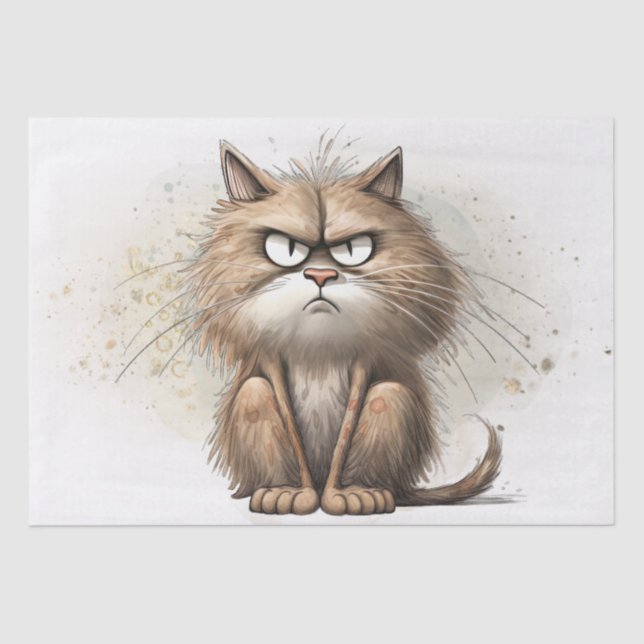 Funny Cat Cartoon Seidenpapier (Vorderseite)