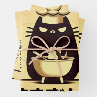 Funny Cat Chef Cooking Geschenkpapier Set