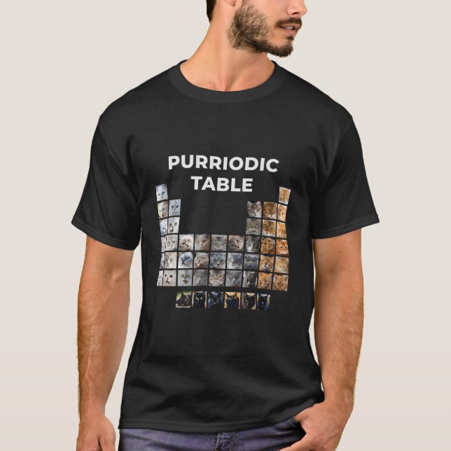 Funny Cat Chemistry Pun Periodic Table T-Shirt (Vorderseite)