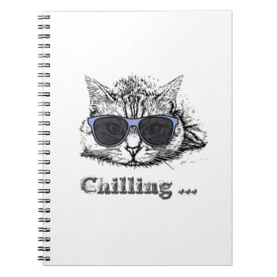 Funny Cat Chilling mit Niedlicher Sonnenbrille Notizblock