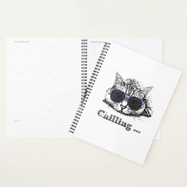 Funny Cat Chilling With Cute Sunglasses           Planer (Anzeige)