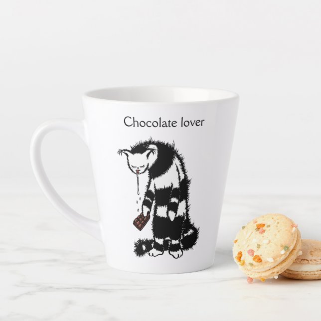 Funny Cat Chocolate Lover Milchtasse (Beispiel)