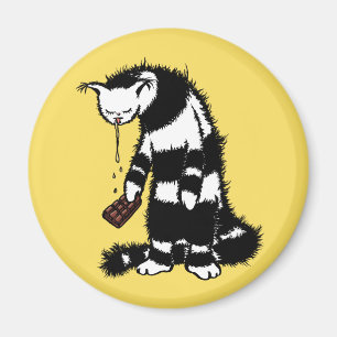 Funny Cat Chocolate Lover - Tinte Gezeichnet Drool Magnet