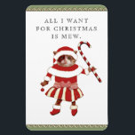 Funny Cat Christmas Cards Magnet<br><div class="desc">Funny Ferien und Neujahr Design für Katzenliebhaber,  Tierärzte und Liebhaber von Süße. Text bearbeiten,  um ihn anzupassen.</div>
