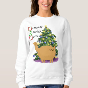Funny Cat Christmas Checklist Sweatshirt