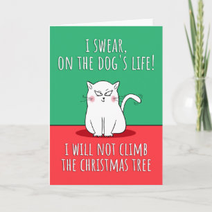 Funny Cat Christmas Karte