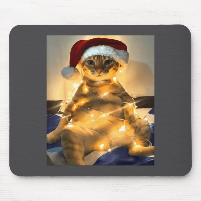 Funny Cat Christmas Meme Shirt Cute Holiday Meme C Mousepad (Vorne)