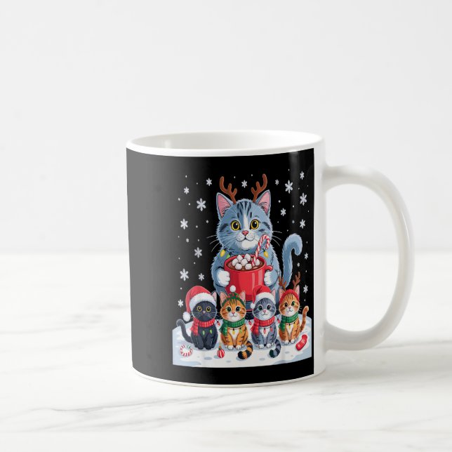 Funny Cat Christmas Shirt Holiday Santa Design  Kaffeetasse (Rechts)
