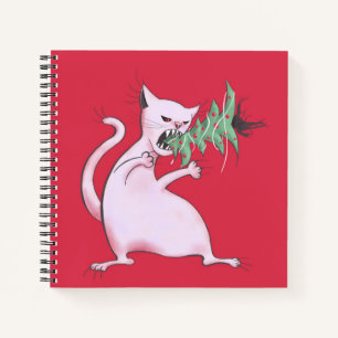 Funny Cat Christmas Tree Eater Holiday Notizbuch