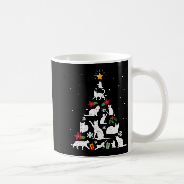 Funny Cat Christmas Tree For Men Women Kids  Kaffeetasse (Rechts)