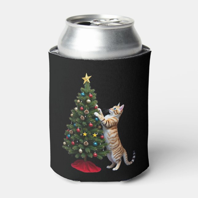 Funny Cat Christmas Tree Xmas Gifts Men Women Kids Dosenkühler (Kanne Vorderseite)