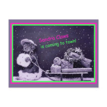 Funny Cat Christmas Vintag