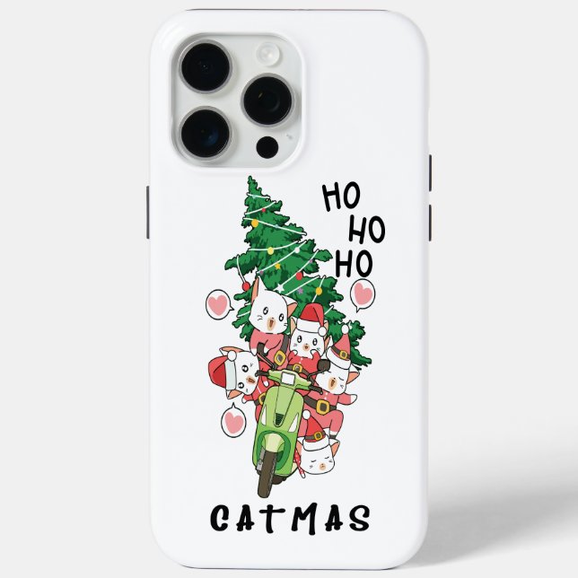 Funny Cat Claus Merry Catmas Case-Mate iPhone Hülle (Rückseite)