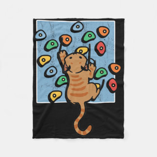 Funny Cat Climber Climbing Wall Bouldering Climb  Fleecedecke
