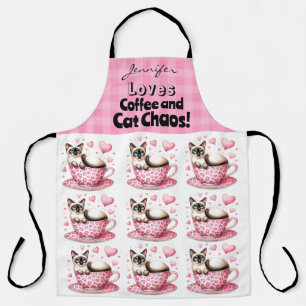 Funny Cat Coffee All-Over Print Schürze