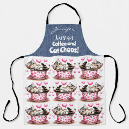 Funny Cat Coffee Lover All-over Print Schürze
