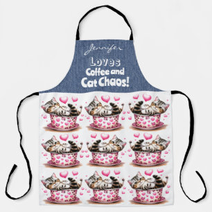 Funny Cat Coffee Lover All-over Print Schürze